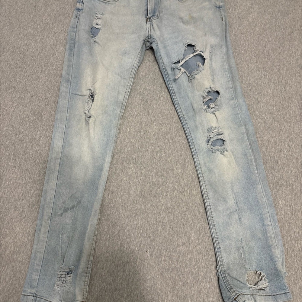 Stance Light Blue Distressed Skinny Jeans